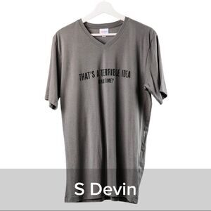 Lularoe Devin Short Sleeve V-neck Unisex Tee - Size Small